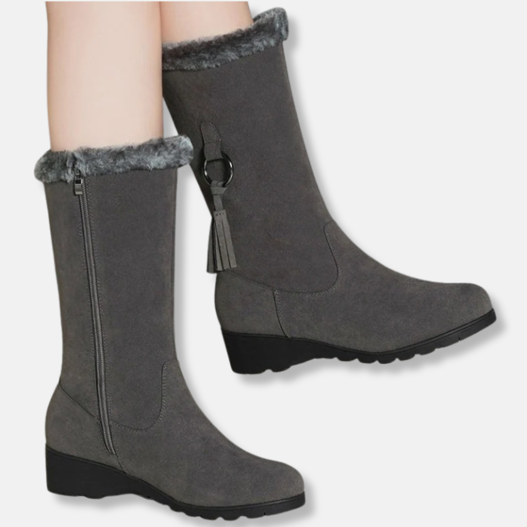 Mid-Calf Wedge Boots