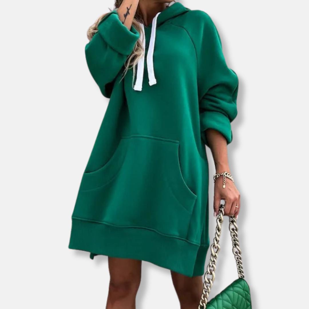 Oversized Fit Kangaroo Pocket Hoodie Dress