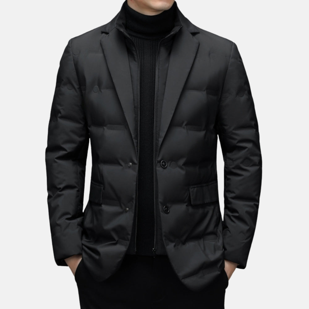 Insulated Quilted Tailored Windbreaker Jacket