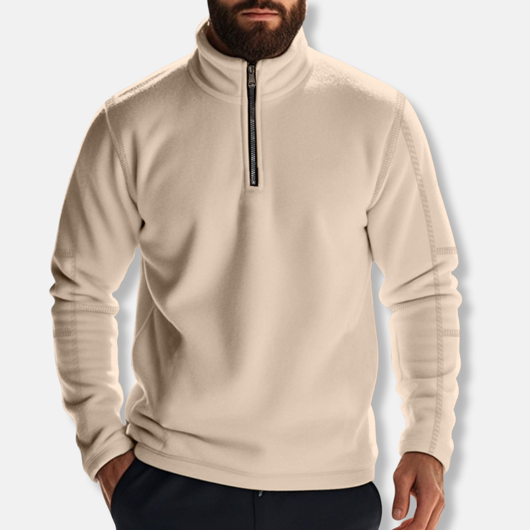 Fleece Half-Zip Stand-Up Collar Pullover