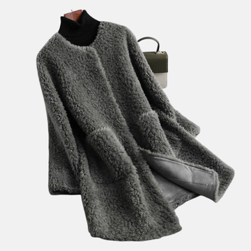 Faux Fur Open Front Mid-Thigh Coat