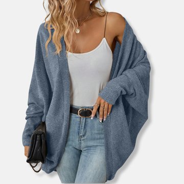 Loose Fit Ribbed Knit Batwing Cardigan