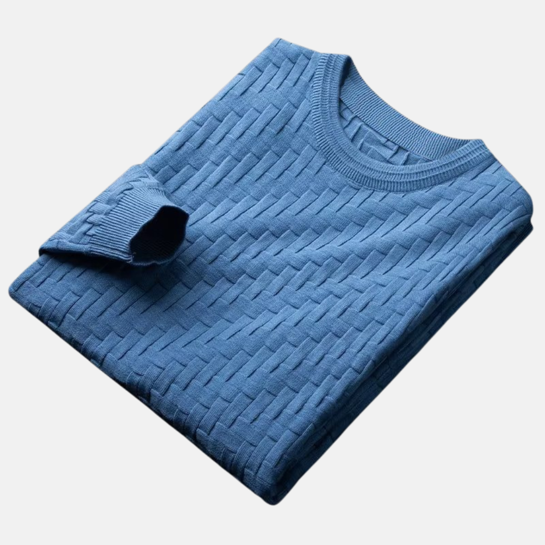 Cotton Blend Crew Neck Sweater