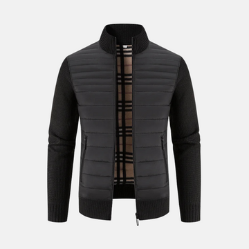 Hybrid Padded Ribbed Knit Slim Fit Jacket