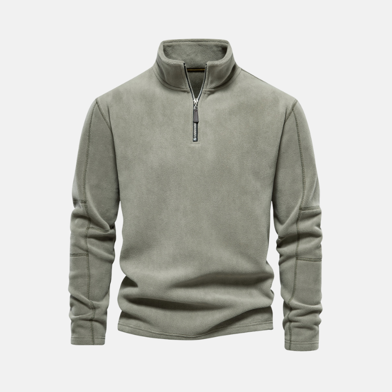 Fleece Stand Collar Half-Zip Sweatshirt
