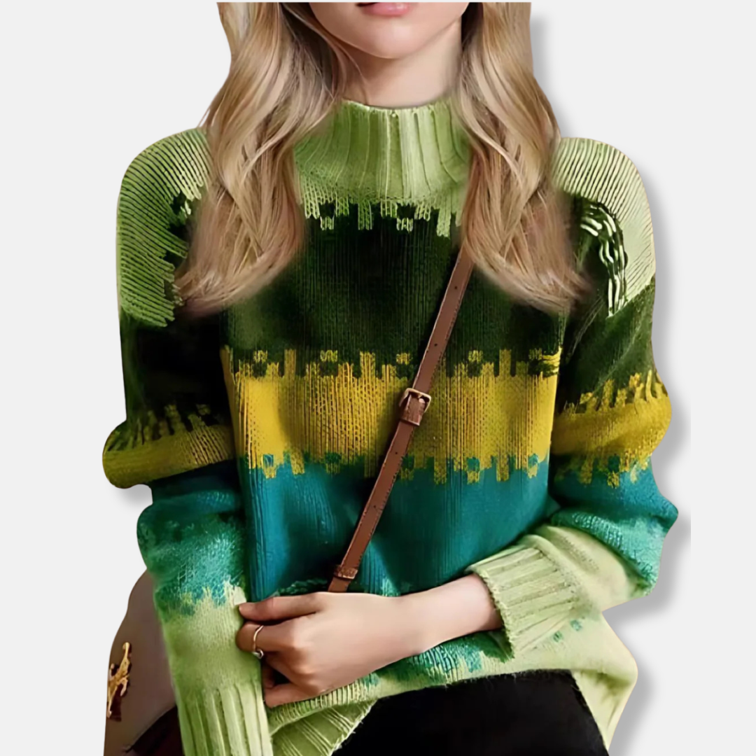 Mock Neck Ribbed Cuff Sweater