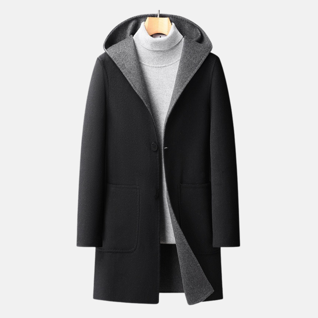 Reversible Wool Hooded Coat
