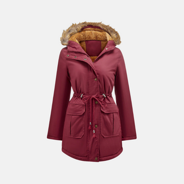 Fleece Lined Faux Fur Hood Parka Jacket