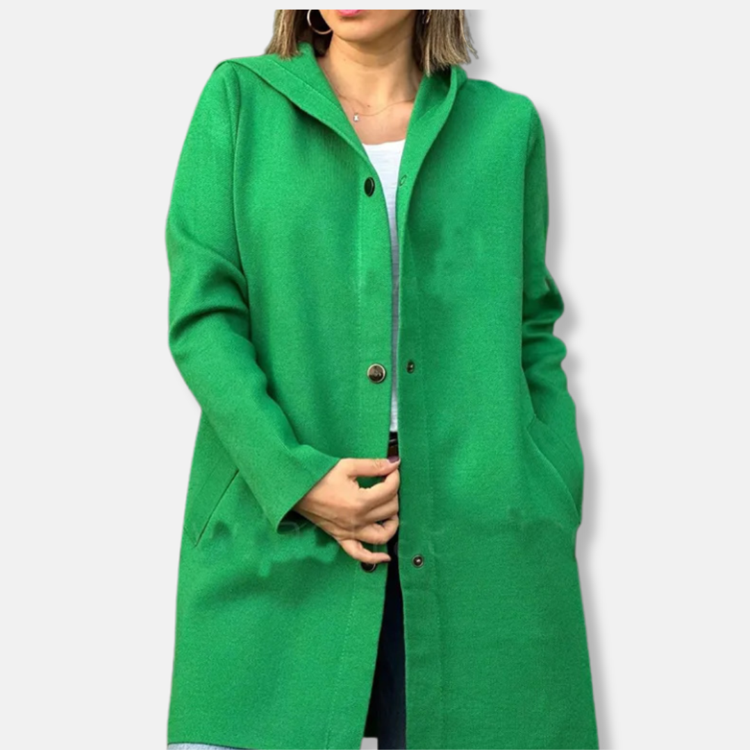 Wool Hooded Mid-Thigh Coat