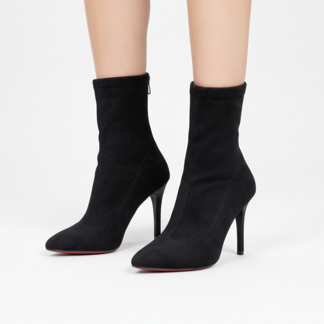 Suede-Like Slim Stovepipe Stiletto Ankle Boots