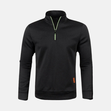Micro-Textured Knit Quarter-Zip Sweatshirt