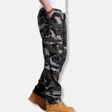 Cotton Blend Loose Fit Straight Leg Cargo Pants