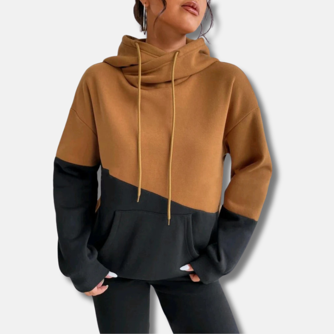 Soft Knit Colorblock Relaxed Fit Hoodie