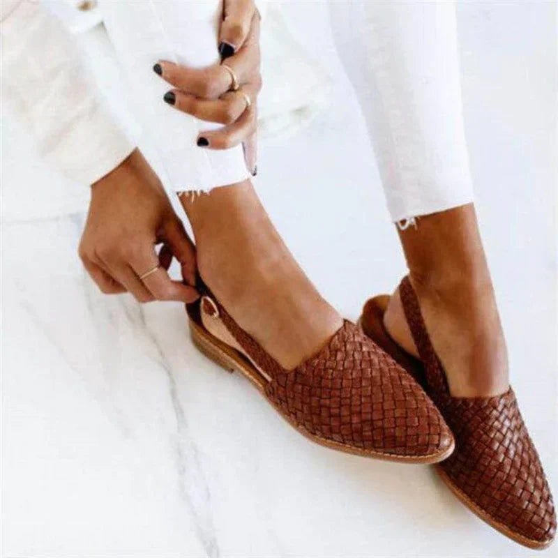 Women's Loafers – Woven Upper – Slip-On – Round Toe – Low Heel Comfort Fit