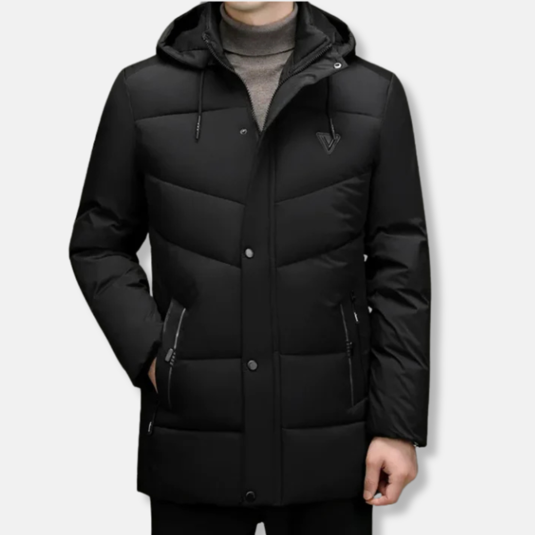 Quilted Insulated Detachable Hood Parka Jacket