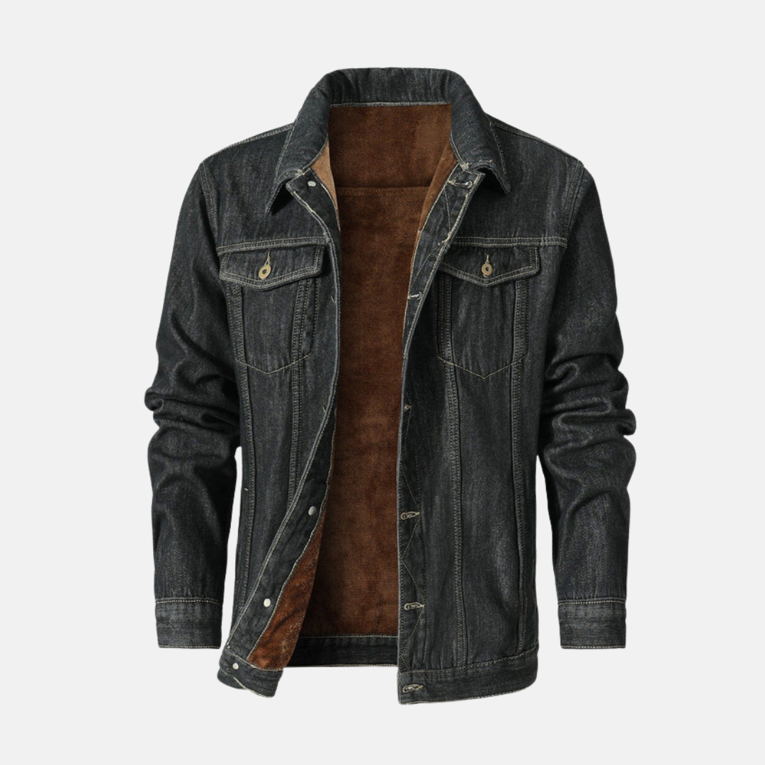 Denim Snap Button Waist Length Jacket