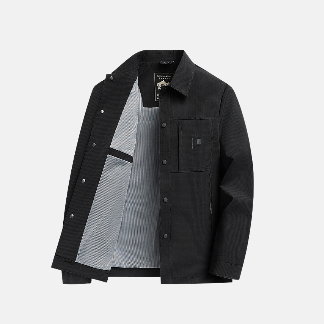 Woven Point Collar Patch Pocket Jacket