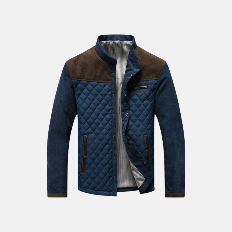 Woven Blend Slim Fit Stand-Up Collar Jacket