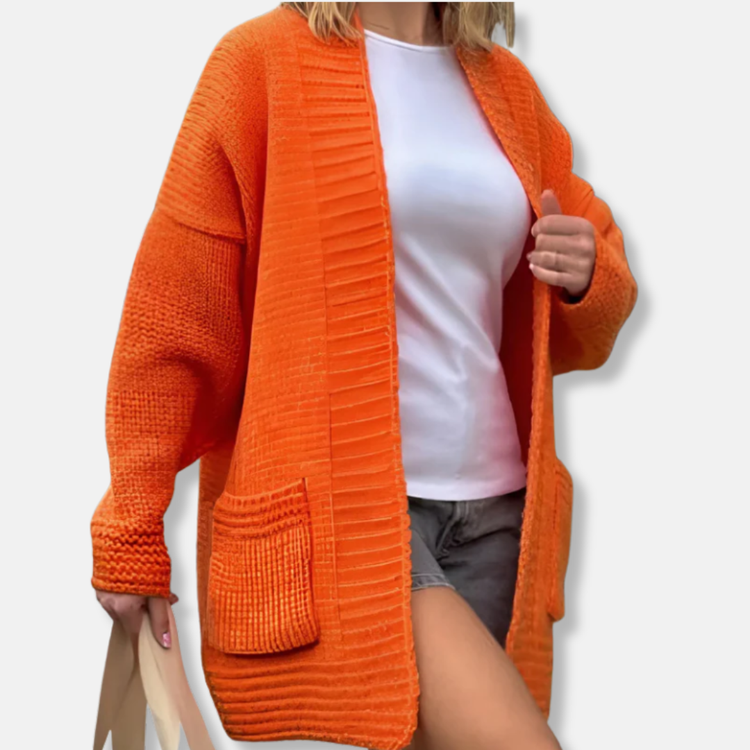 Oversized Long-Line Knit Cardigan