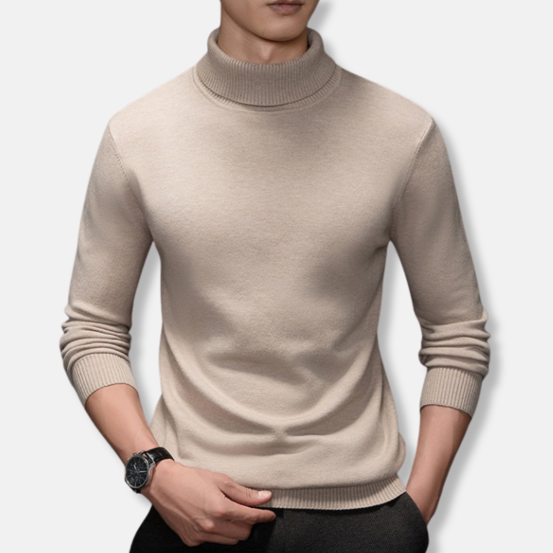 Fine Gauge Knit Slim Fit Turtleneck Sweater