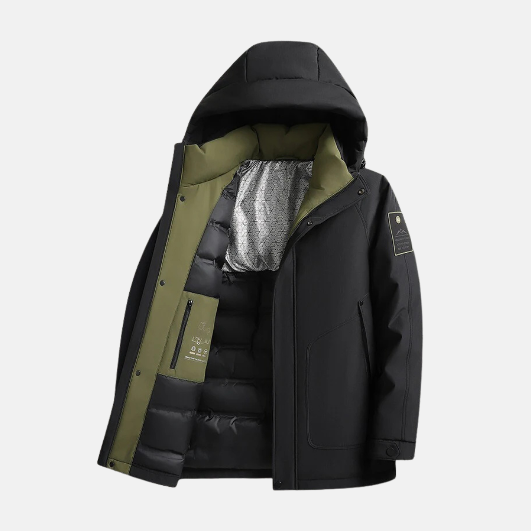 Woven Blend Hooded Hip Length Coat