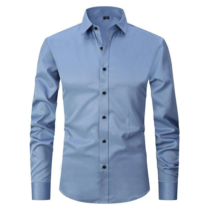 Men's Shirt – Slim Fit – Breathable Stretch Fabric – Non-Iron – Button Closure