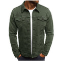 Men's Denim Jacket – Regular Fit – Button Closure – Chest Pockets – Structured Seams