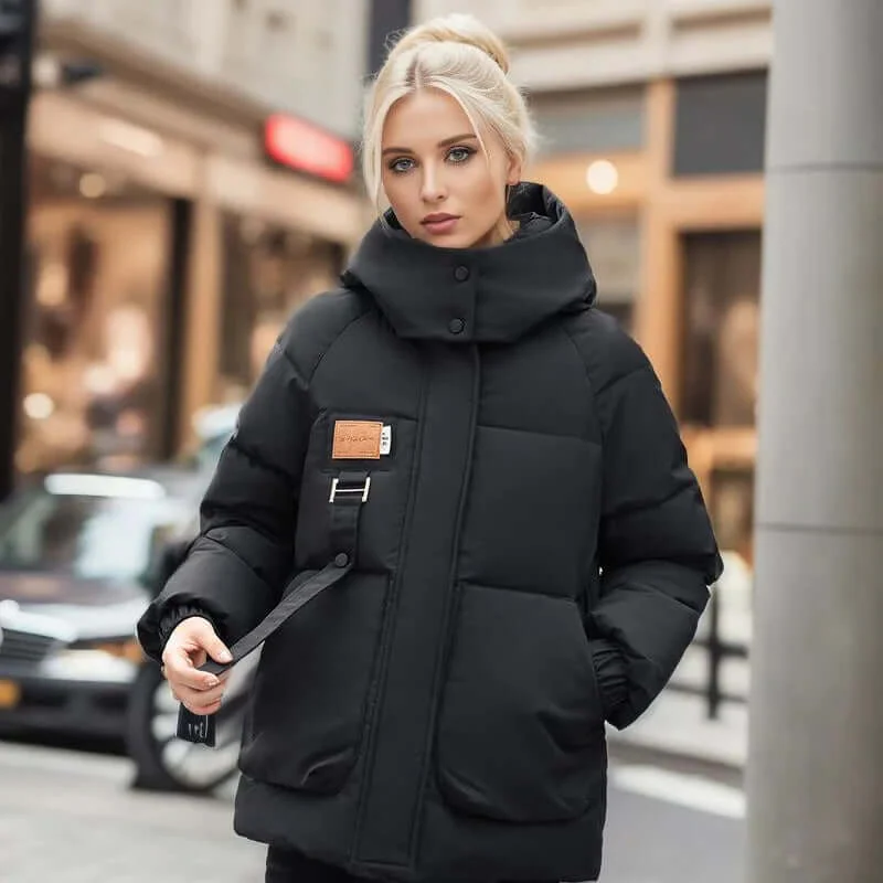 Insulated Detachable Hood Quilted Jacket