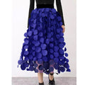 Women's Maxi Skirt - High Waist - Tulle with 3D Circle Details - Elegant Statement Look