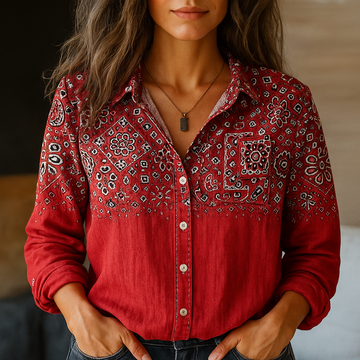 Veronica Cotton Button-Down Shirt | Relaxed Fit Collared Shirt