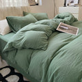 Washed Cotton Wrinkled Duvet Cover Set