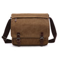 Canvas Leather-Trim Adjustable Messenger Bag