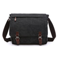 Canvas Leather-Trim Adjustable Messenger Bag