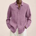 Men's Shirt - Lightweight Linen - Classic Fit - Long Sleeve with Button Closure