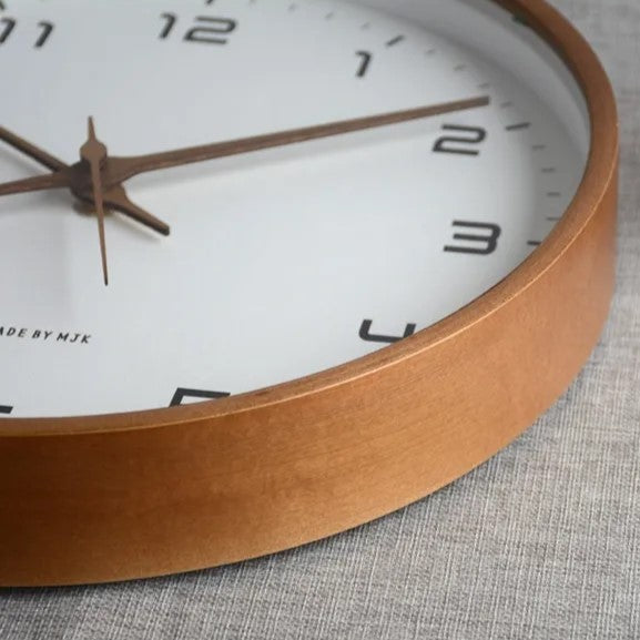 Minimalist Wood Arabic Numerals Wall Clock