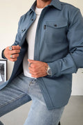 Men's Overshirt - Cotton - Relaxed Fit - Long-Sleeved with Buttons