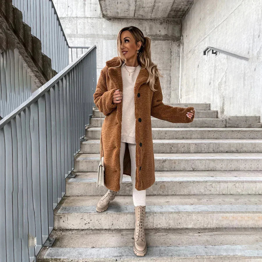 Relaxed Full Length Button Front Coat