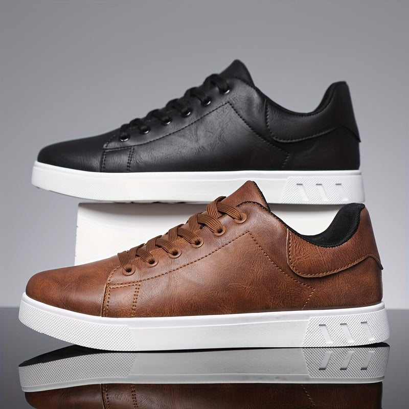 Scandinavian Leather Orthopedic Low-Top Sneakers | Lace-Up Thick Sole Sneakers
