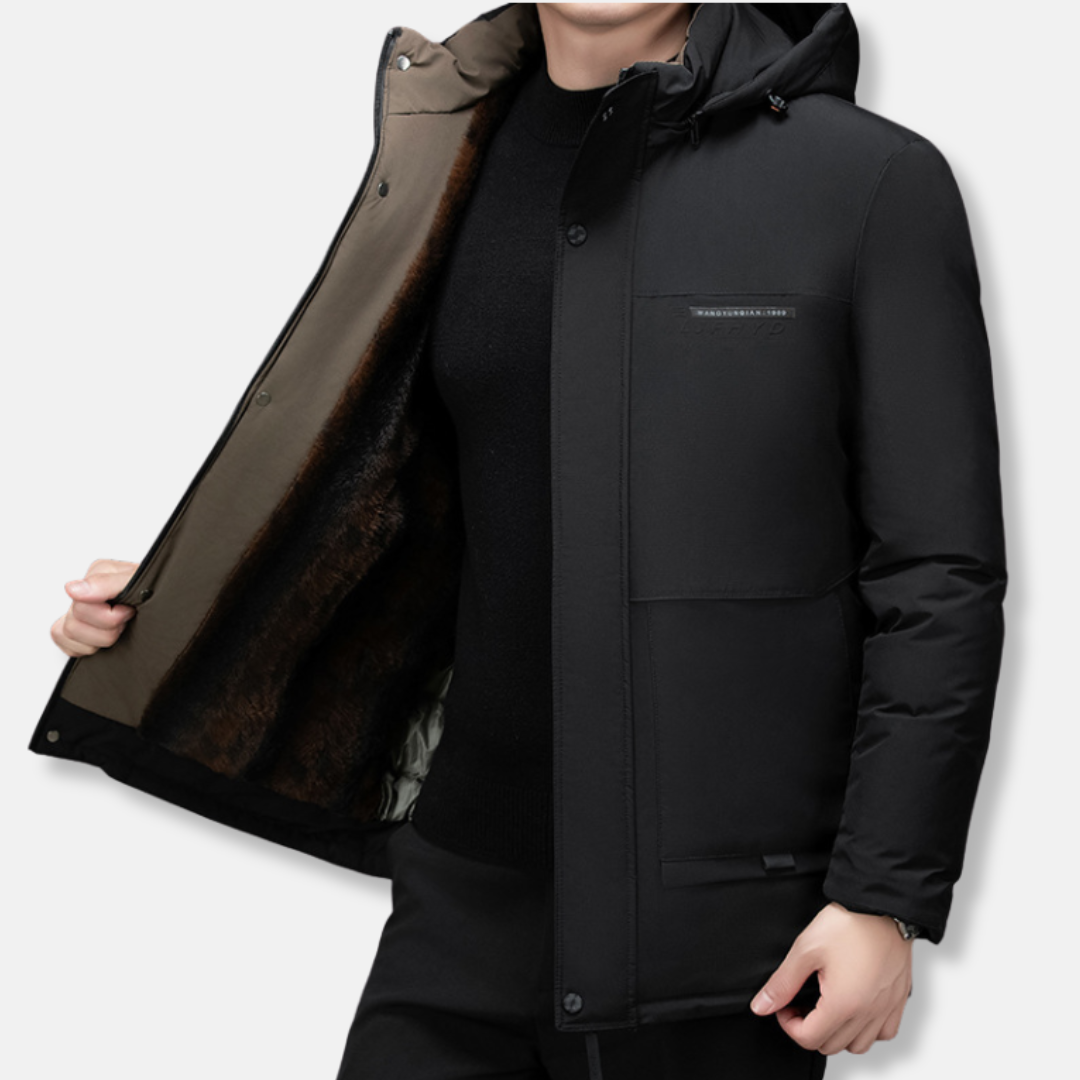 Weatherproof Insulated Hooded Mid-Length Coat