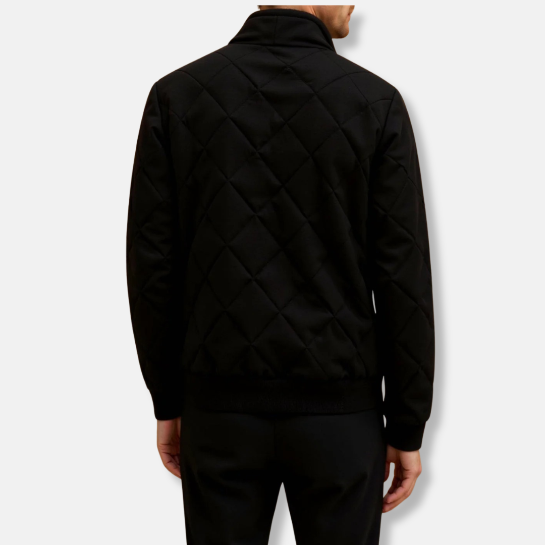 Quilted Stand-Up Collar Bomber Jacket