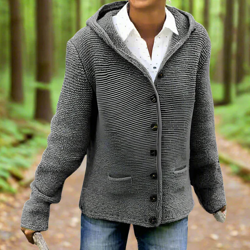 Hooded Knit Relaxed Fit Cardigan