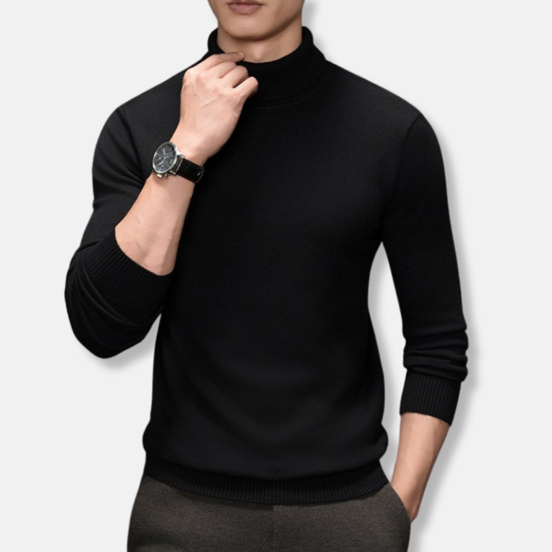 Fine Gauge Knit Slim Fit Turtleneck Sweater