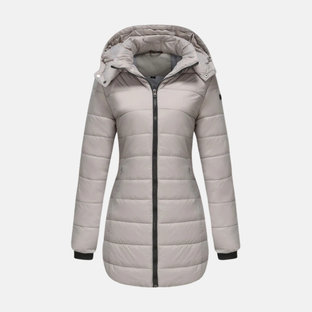 Quilted Insulated Hooded Longline Coat
