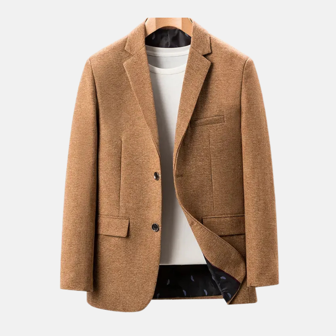 Wool Regular Fit Notched Lapel Blazer