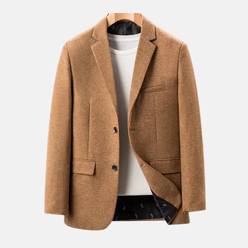 Wool Regular Fit Notched Lapel Blazer