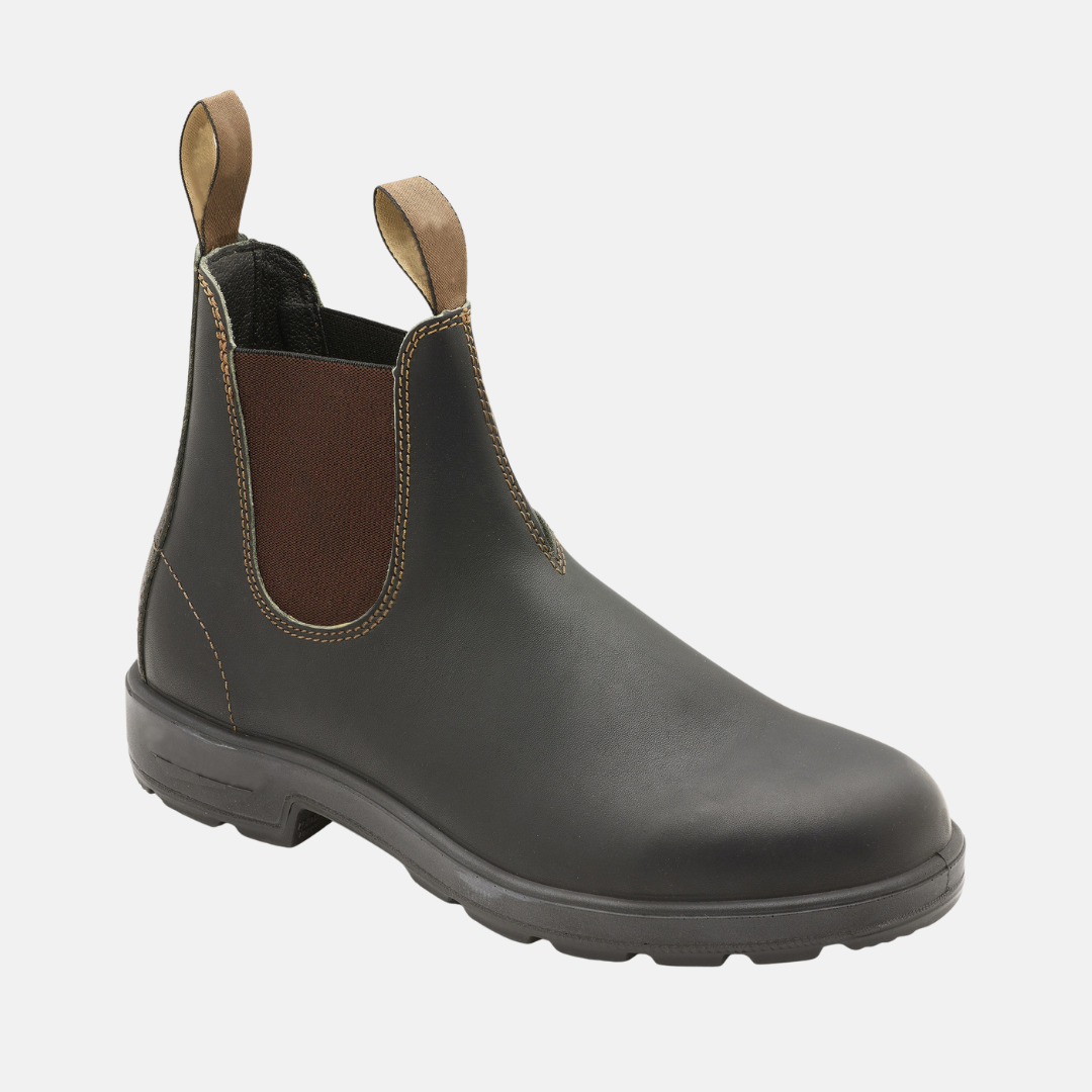 Leather Elastic Gusset Ankle Boots
