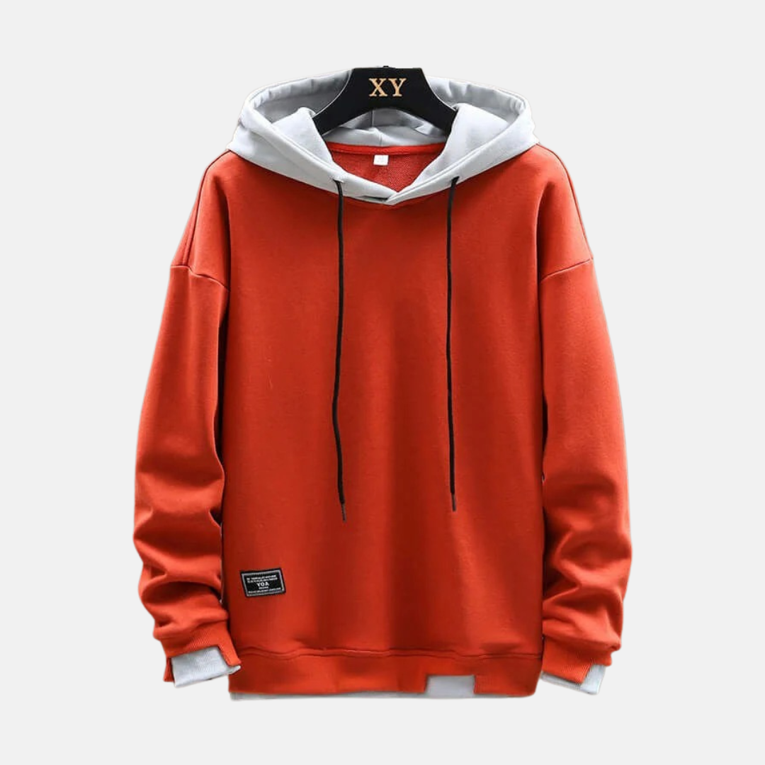 Ribbed Trim Dual-Layer Oversized Hoodie