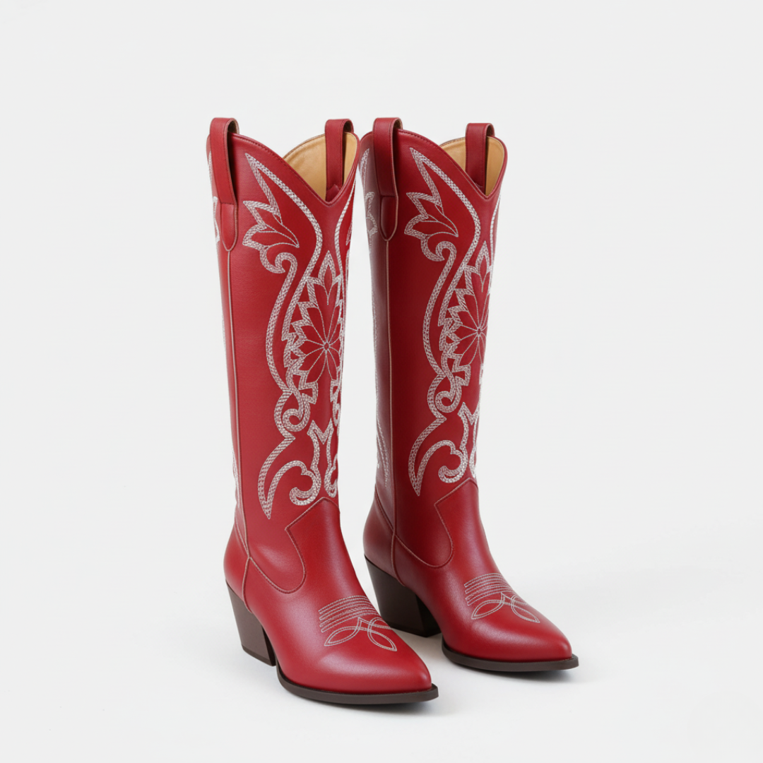 Knee High Embroidered Western Boots
