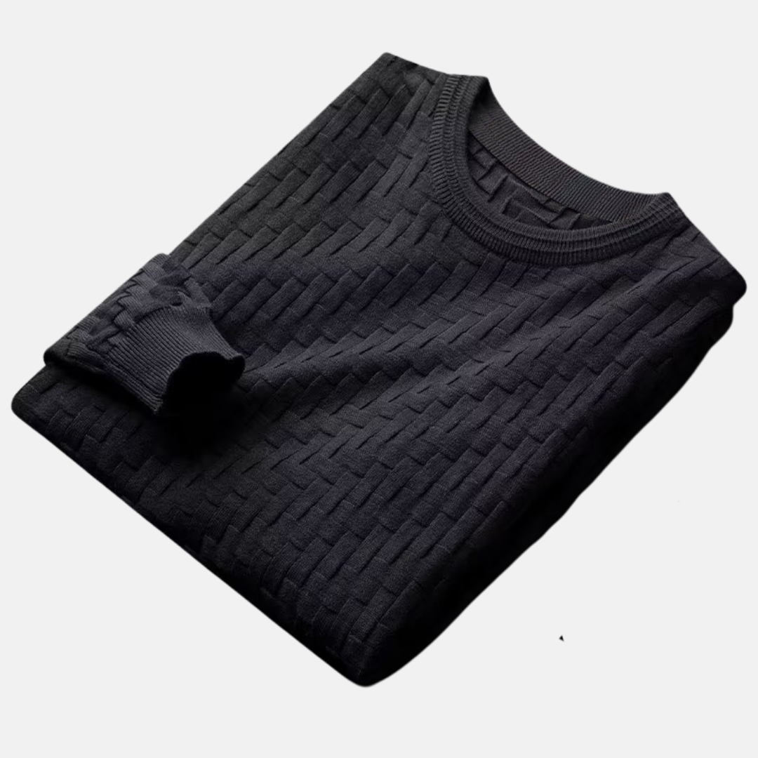 Cotton Blend Crew Neck Sweater