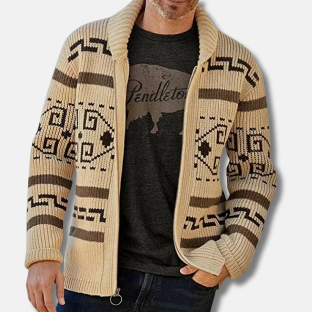 Wool Shawl Collar Full Zip Cardigan
